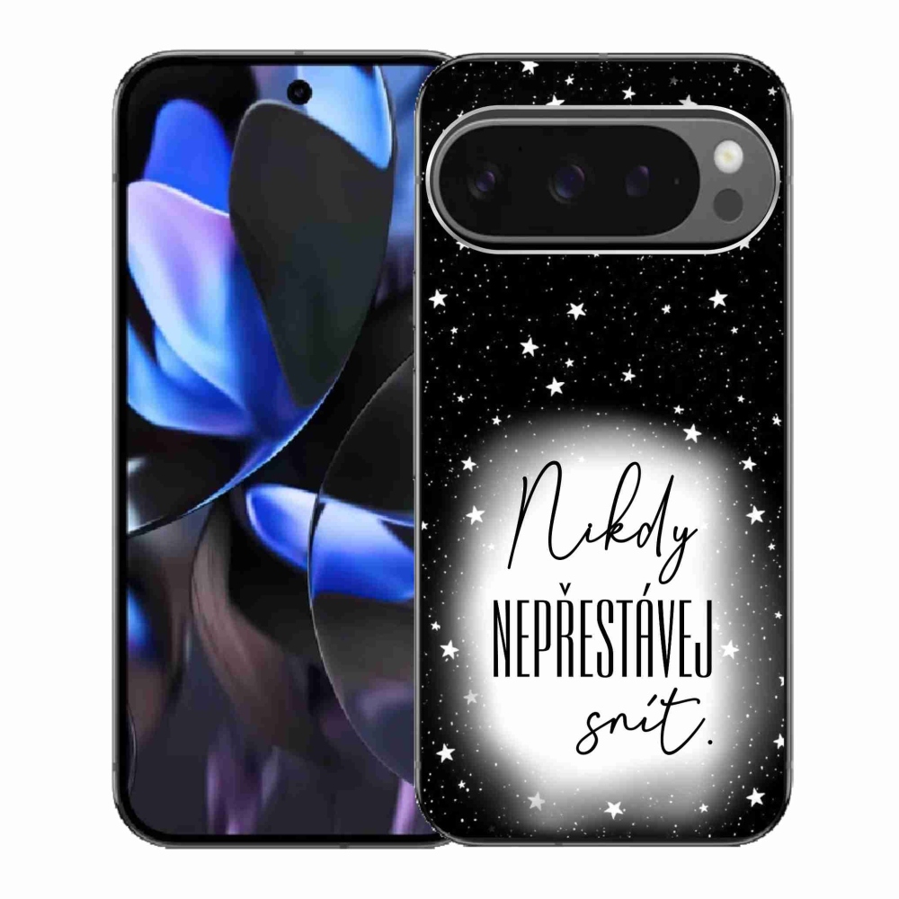 Gél borítás mmCase a Google Pixel 9 Pro számára - Idézet 1 fehér és fekete háttérrel