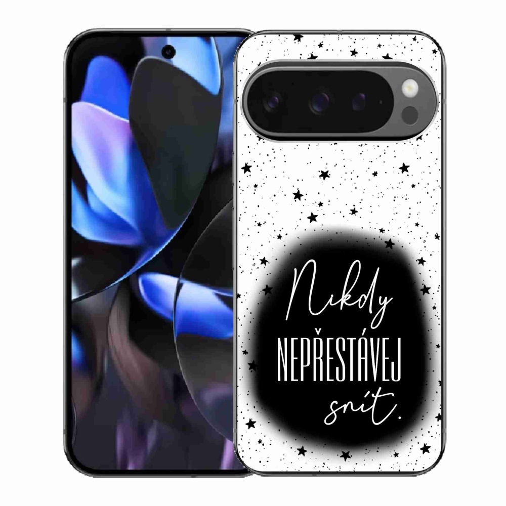 Gél borítás mmCase a Google Pixel 9 Pro számára - Idézet 1 fekete-fehér háttérrel