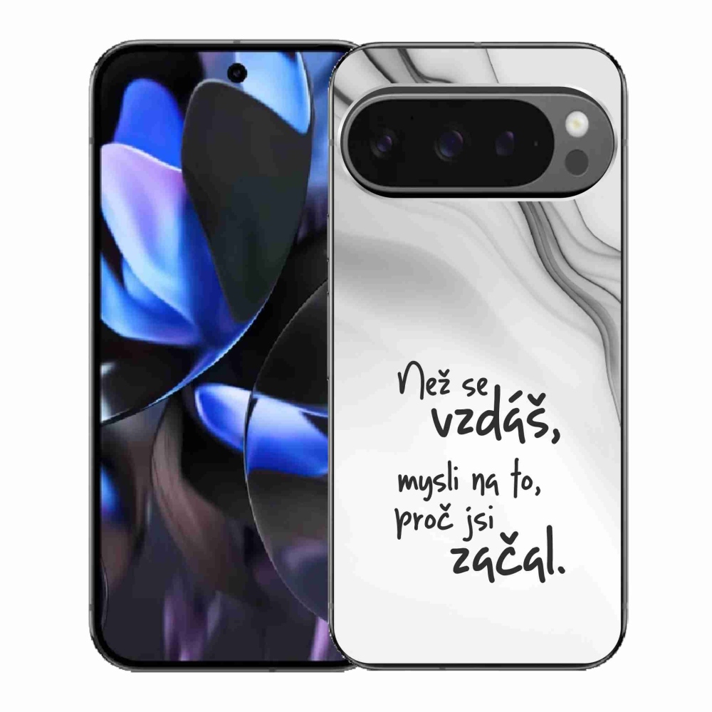 Zselés borítás mmCase a Google Pixel 9 Pro számára - Idézet 2 fehér háttér