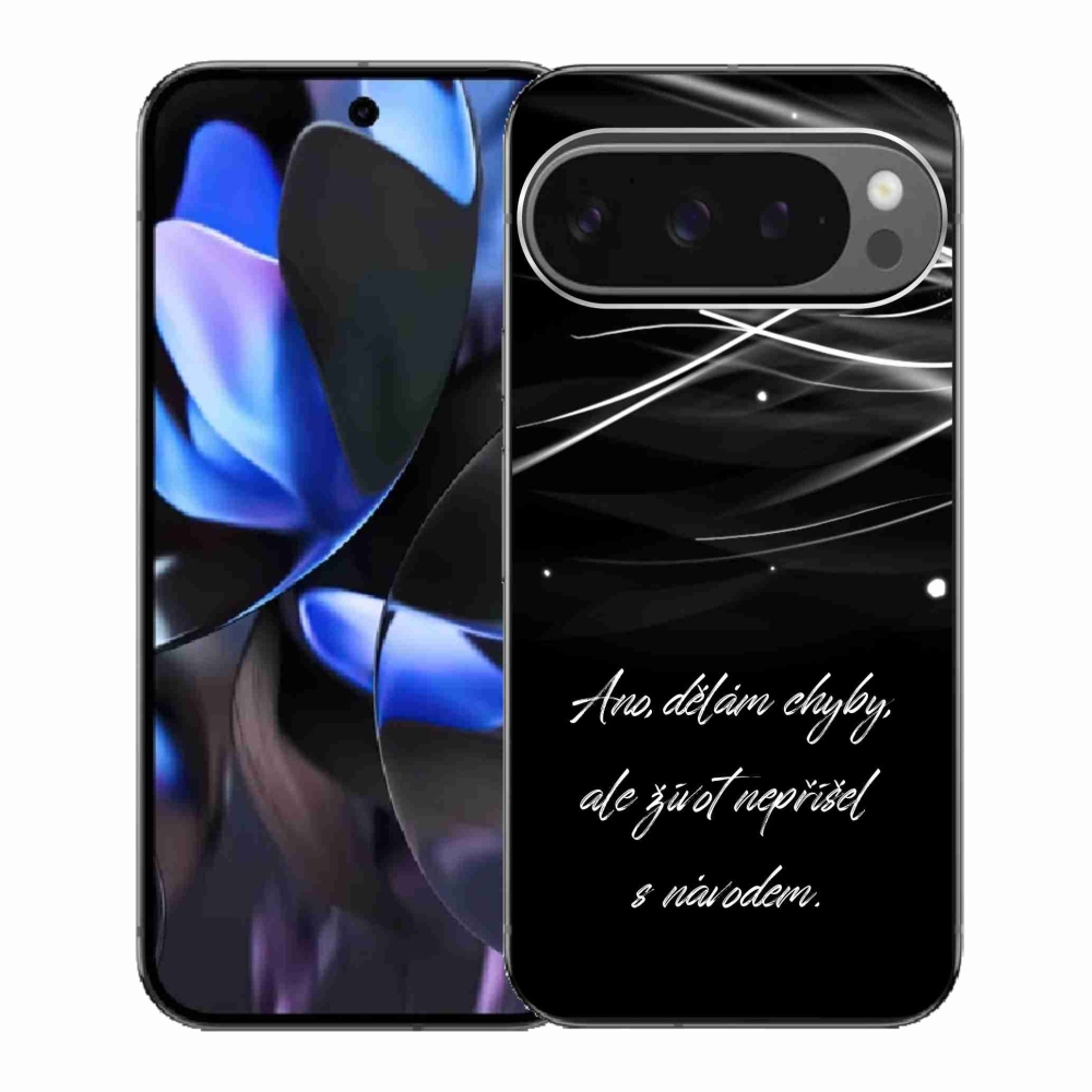 Zselés borítás mmCase a Google Pixel 9 Pro számára - idézem fekete háttér