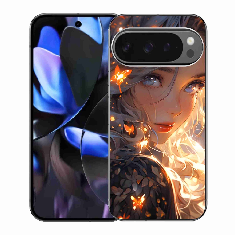 Gél borítás mmCase a Google Pixel 9 Pro számára - lány és pillangók