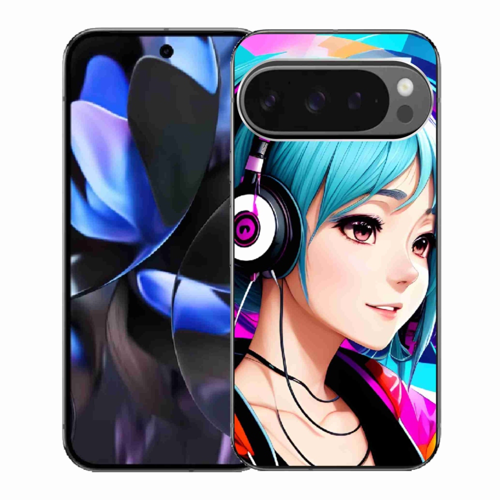 Zselés borítás mmCase a Google Pixel 9 Pro-hoz - lány fejhallgatóval