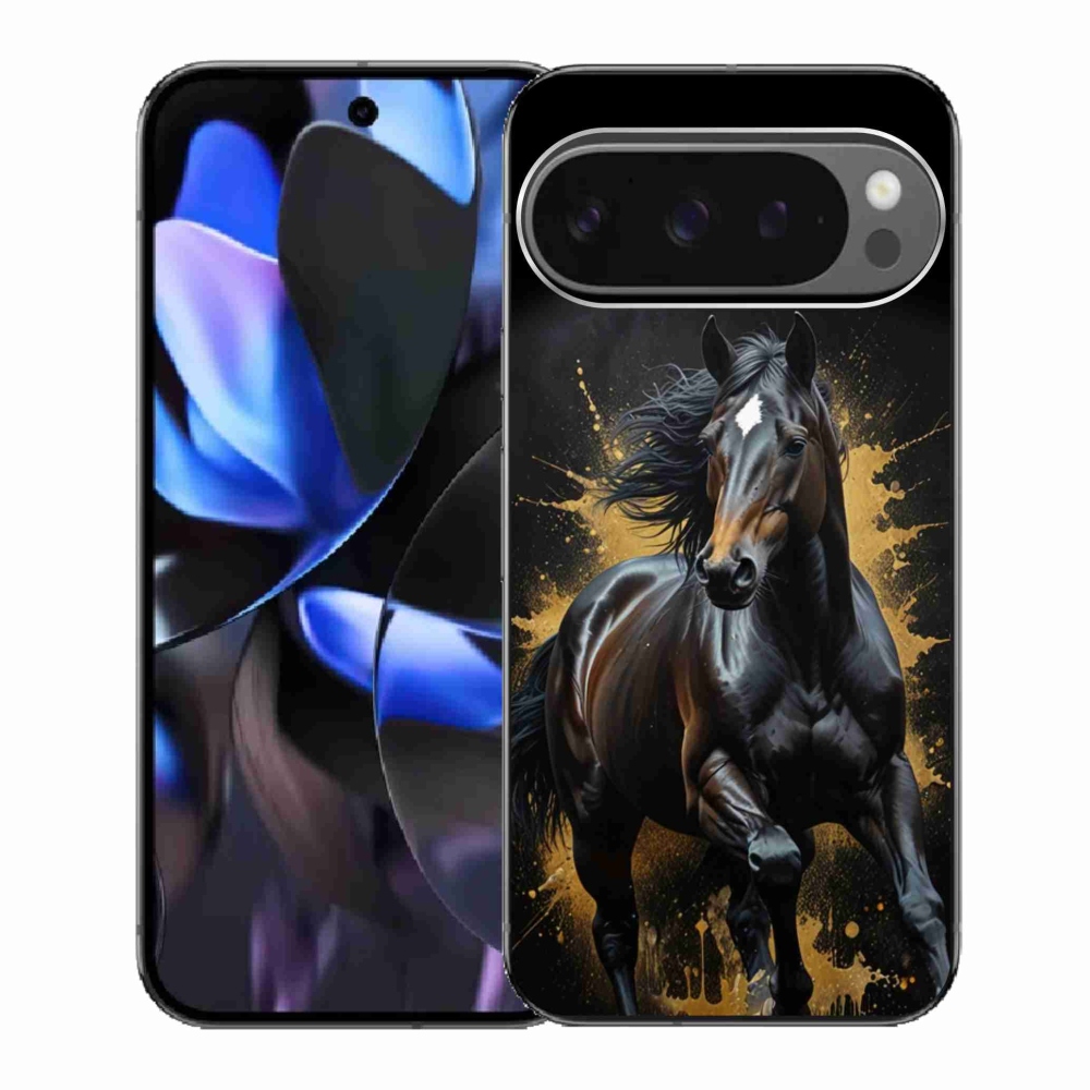 Gél borítás mmCase a Google Pixel 9 Pro számára - elegáns fekete ménes