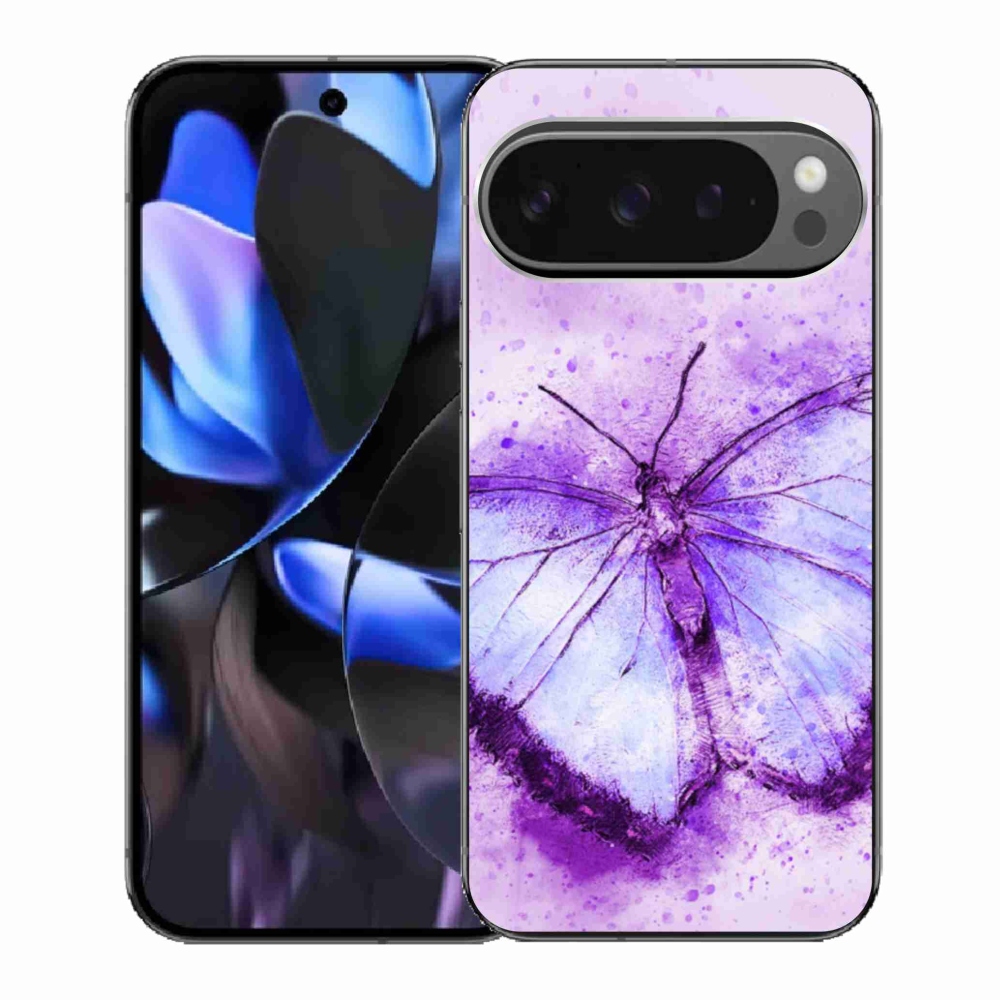 Zselés borítás mmCase a Google Pixel 9 Pro számára - lila pillangó