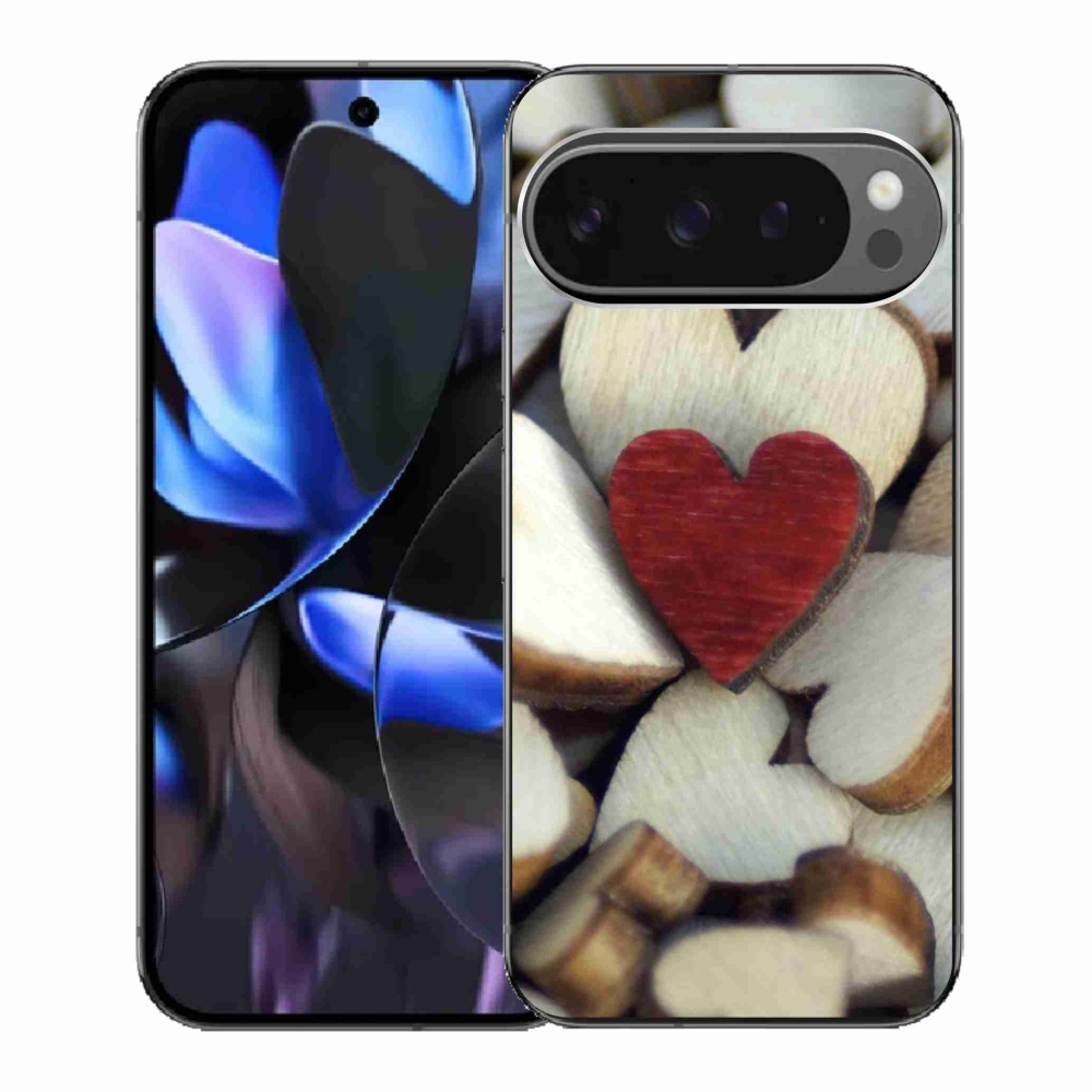 Zselés borítás mmCase a Google Pixel 9 Pro számára - gravírozott piros szív