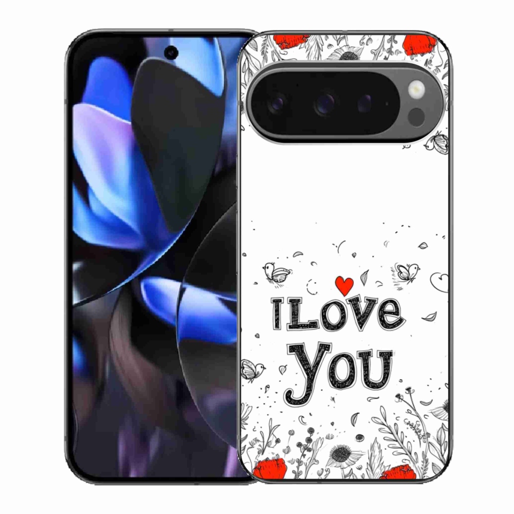 Gél borítás mmCase a Google Pixel 9 Pro számára - Szeretlek fehér háttérrel