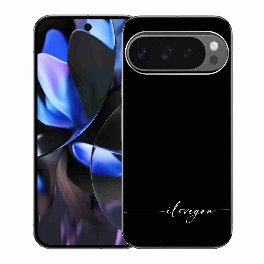 Gél borítás mmCase a Google Pixel 9 Pro számára - Szeretlek fekete háttérrel