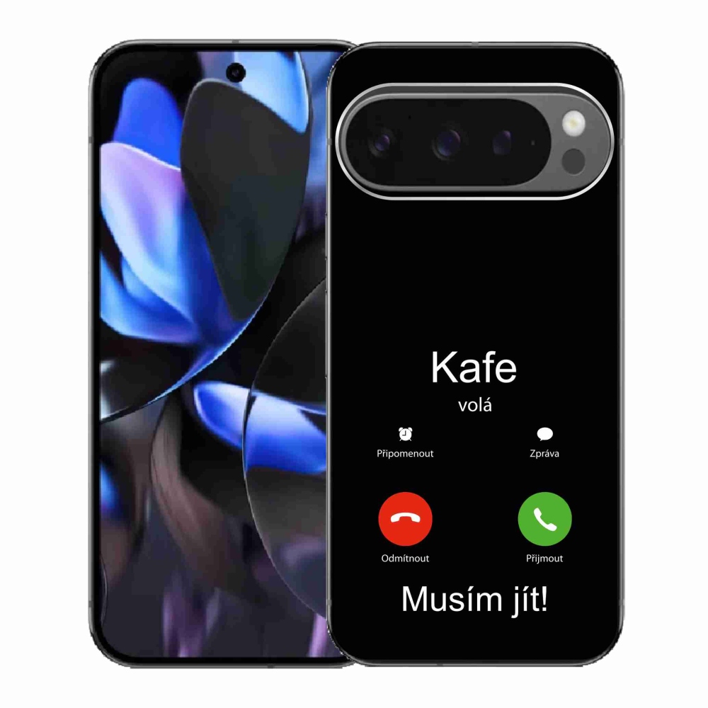 Gél borítás mmCase a Google Pixel 9 Pro - kávé hívó fekete háttérrel