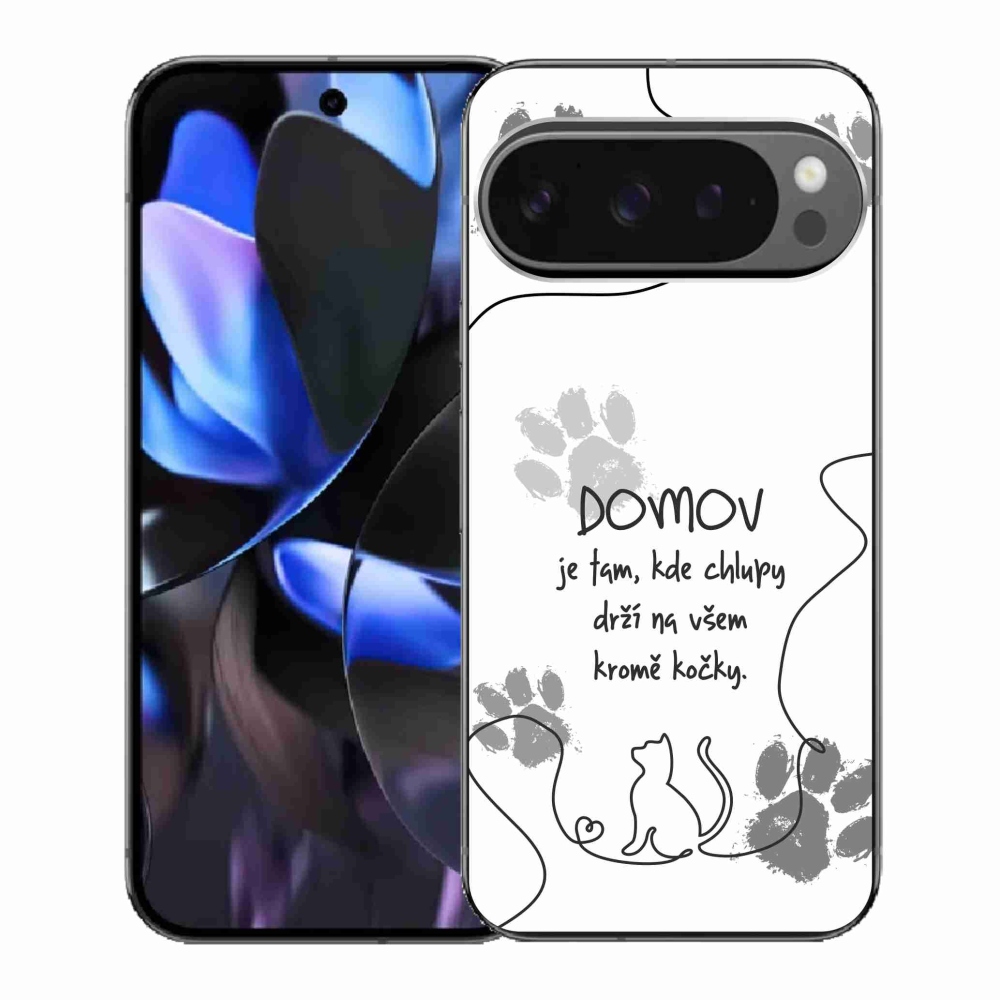 Gél borítás mmCase a Google Pixel 9 Pro számára - macskamotívum fehér háttérrel