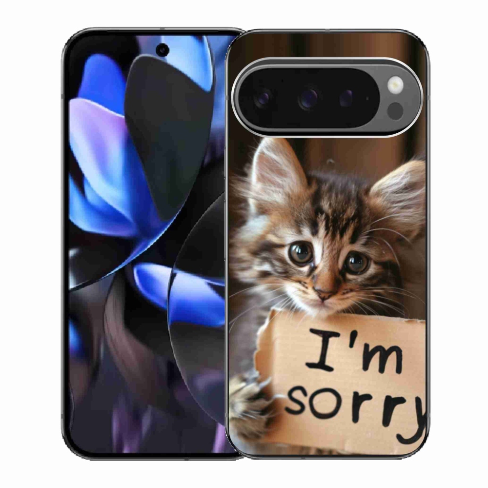 Gél borítás mmCase a Google Pixel 9 Pro számára - a macska bocsánatkérése