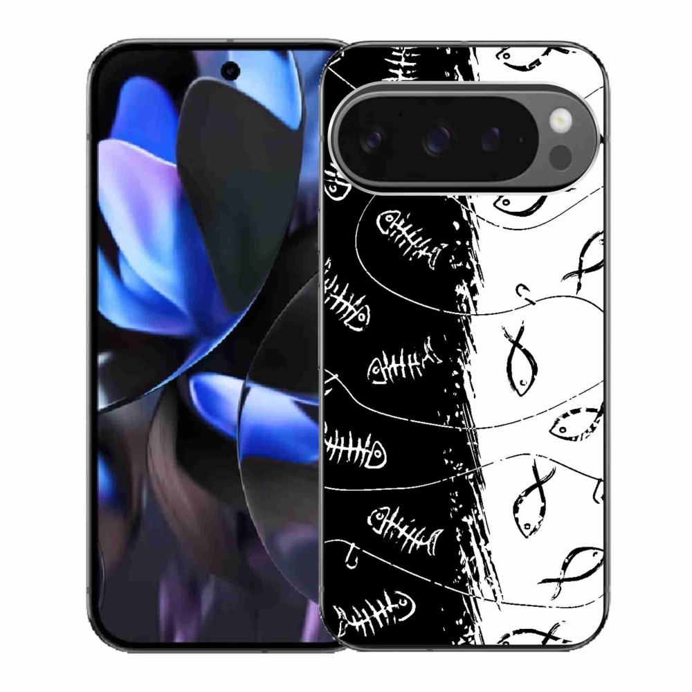 Gél borítás mmCase a Google Pixel 9 Pro számára - csontvázak és halak