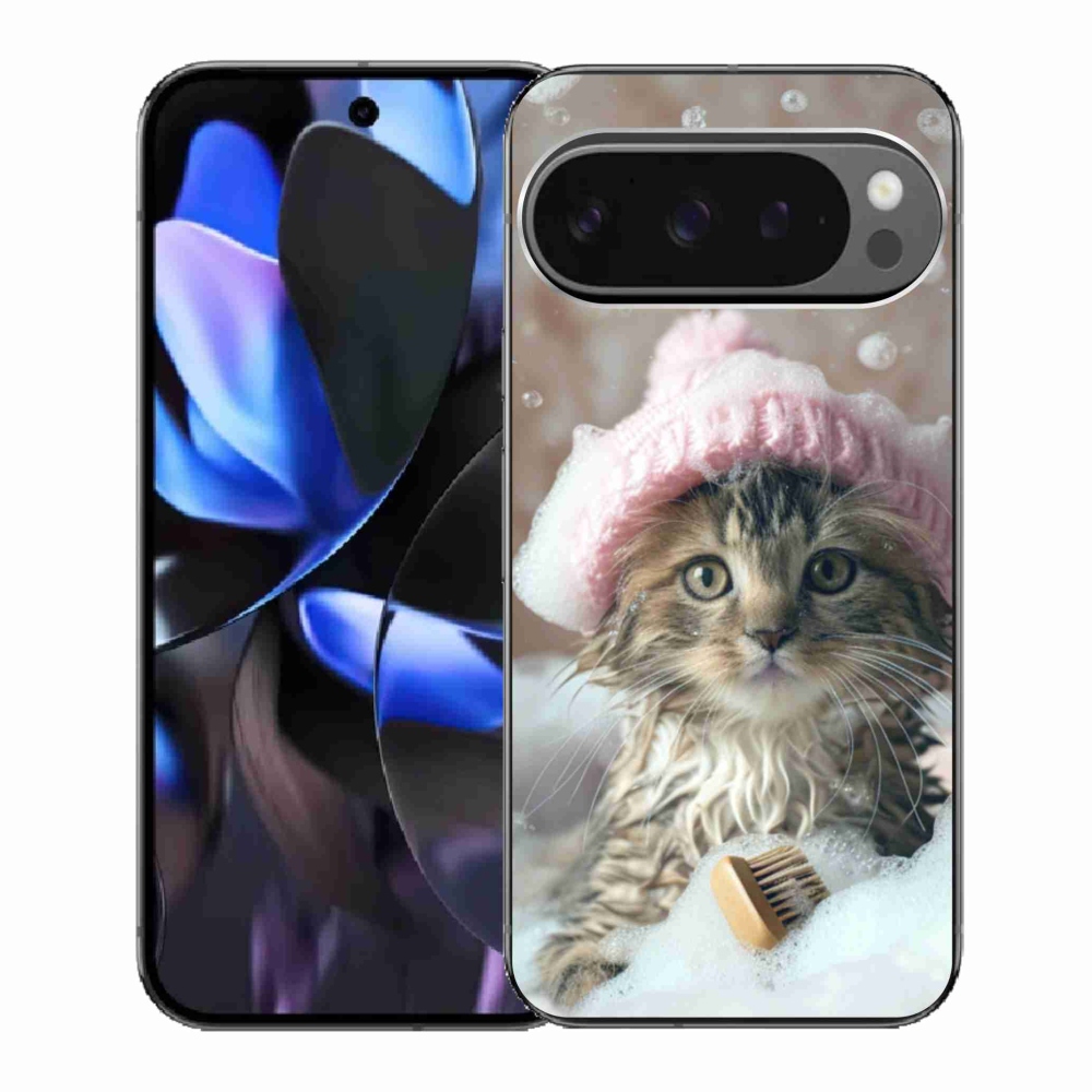 Gél borítás mmCase a Google Pixel 9 Pro számára - cica és fürdő