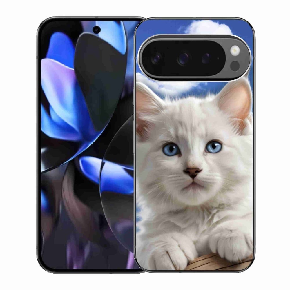 Gél borítás mmCase a Google Pixel 9 Pro számára - cica és felhők