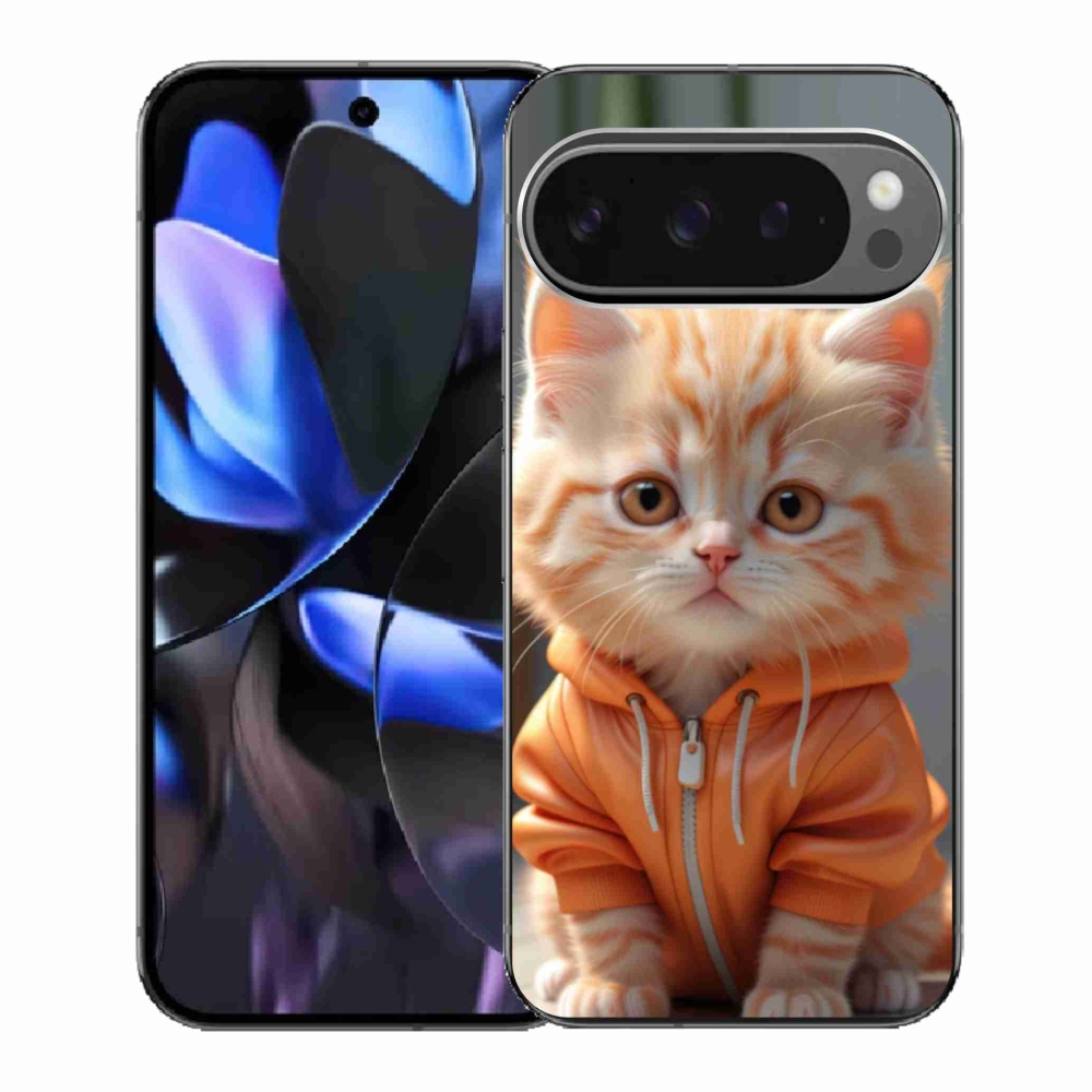 Gél borítás mmCase a Google Pixel 9 Pro számára - cica egy melegítőben