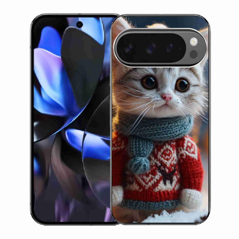 Gél borítás mmCase a Google Pixel 9 Pro számára - cica pulóverben
