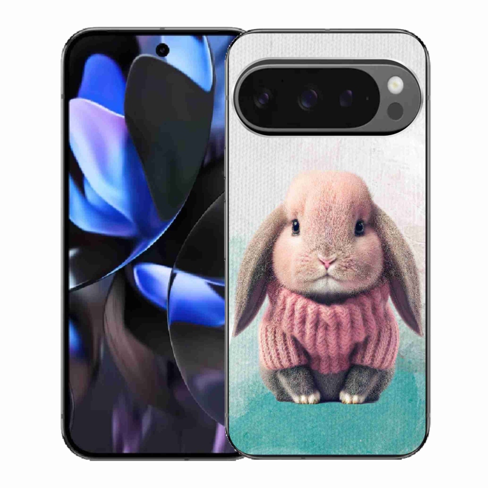 Gél borítás mmCase a Google Pixel 9 Pro számára - nyuszi pulóverben