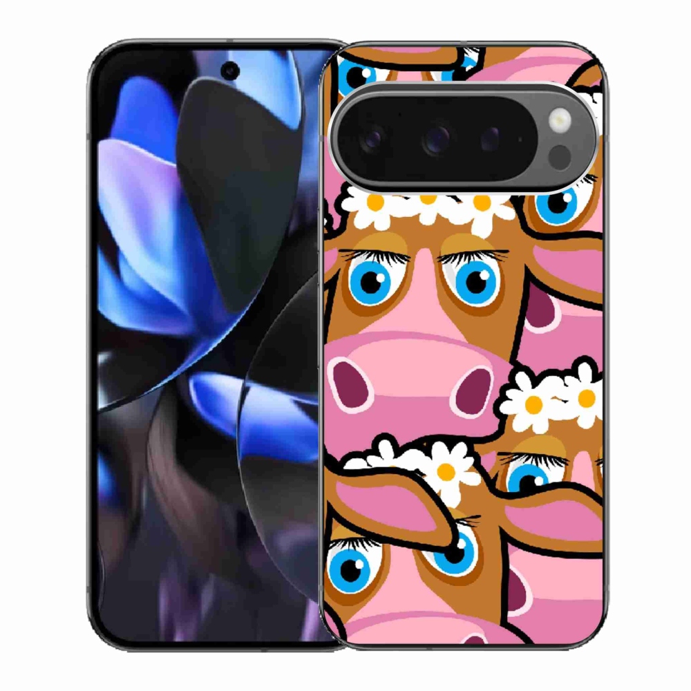 Gél borítás mmCase a Google Pixel 9 Pro számára - rajzfilmtehenek