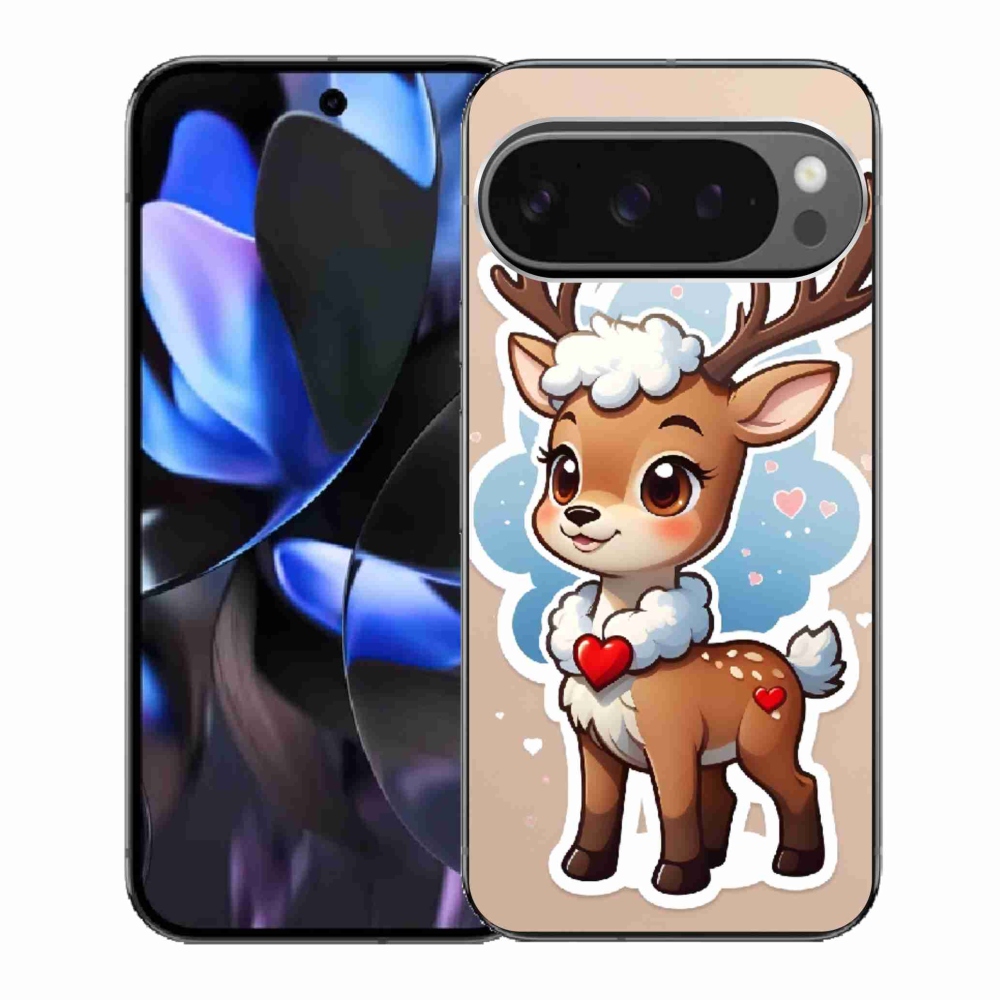 Zselés borítás mmCase a Google Pixel 9 Pro számára - rajzfilm rénszarvas