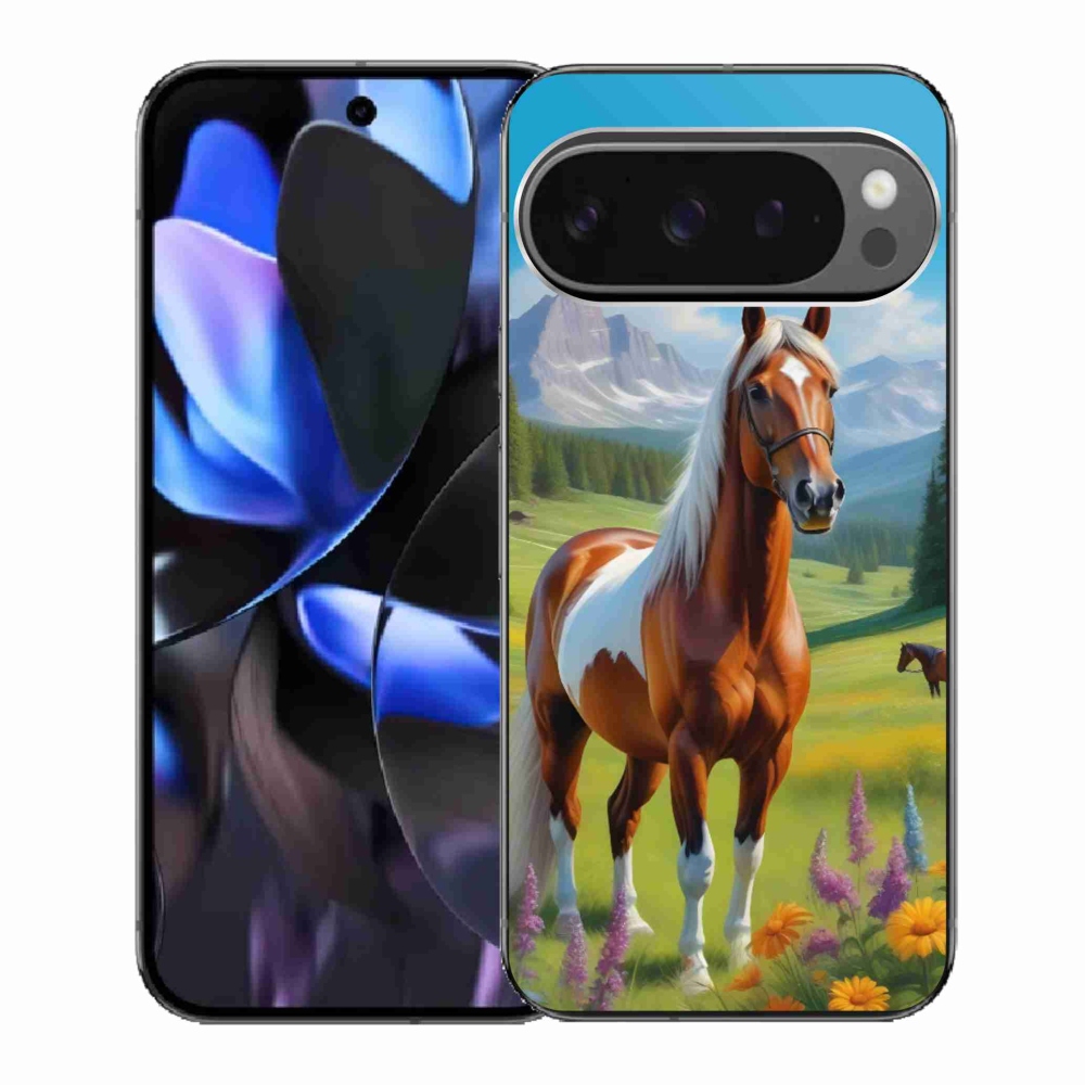 Zselés borítás mmCase a Google Pixel 9 Pro számára - ló a réten