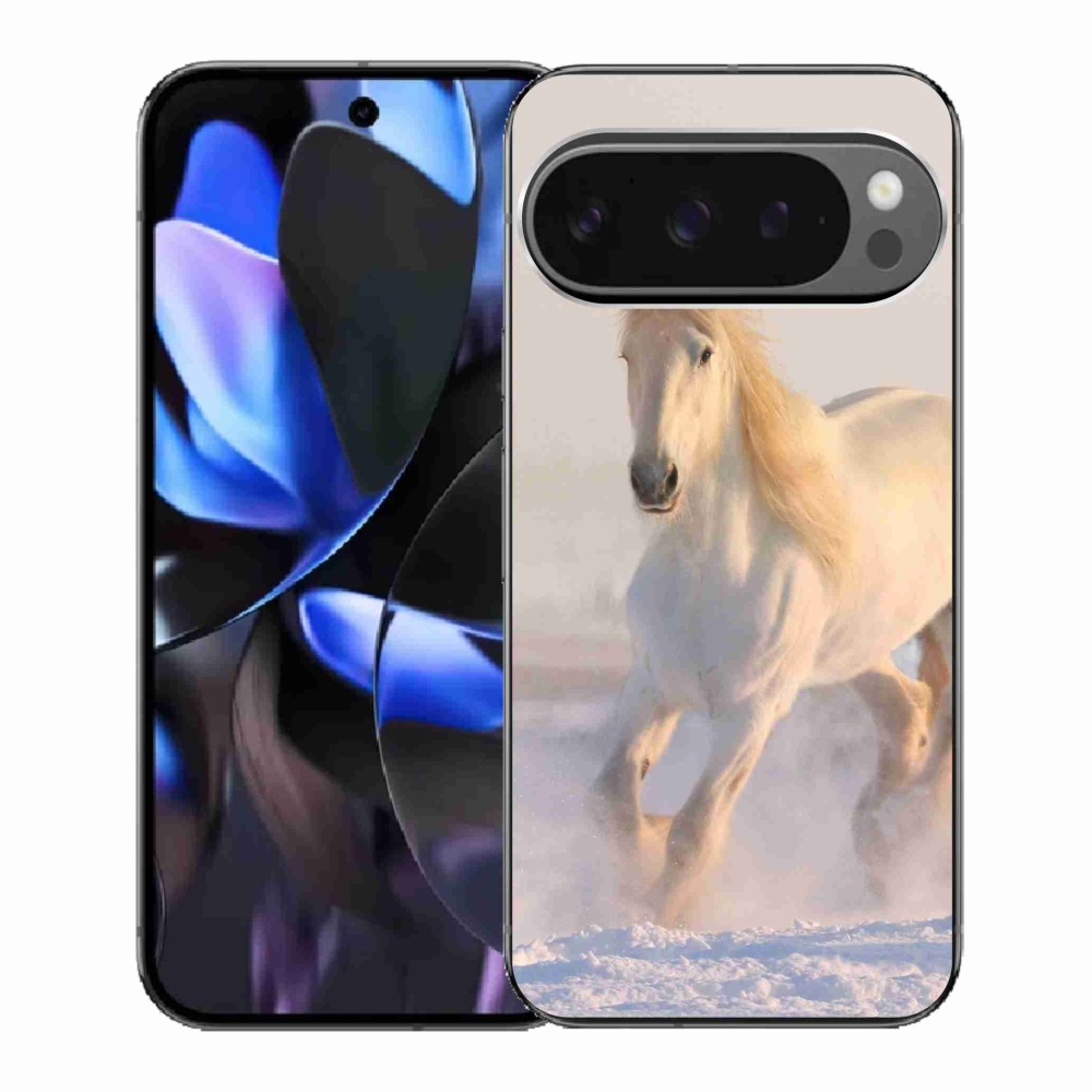 Gél borítás mmCase a Google Pixel 9 Pro számára - ló a hóban