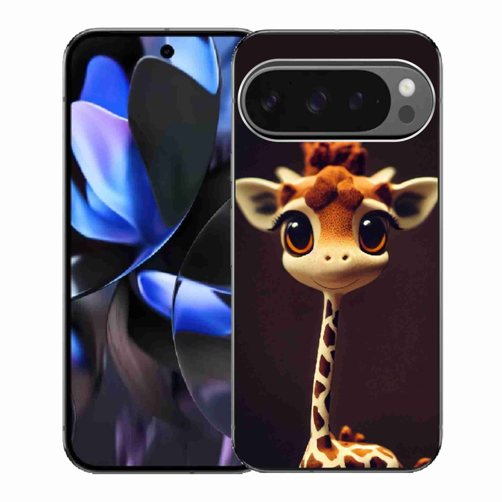 Zselés borítás mmCase a Google Pixel 9 Pro számára - kis zsiráf