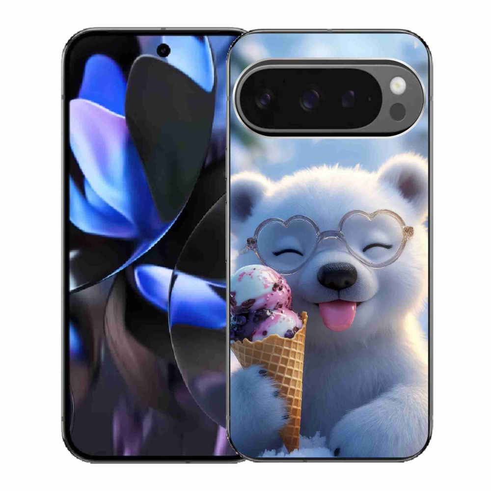 Gél borítás mmCase a Google Pixel 9 Pro számára - mackó fagylalttal