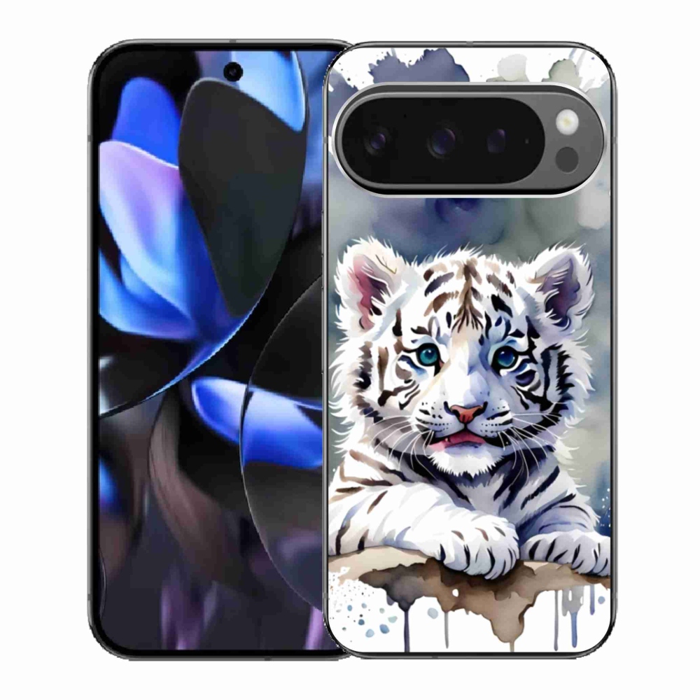 Gél borítás mmCase a Google Pixel 9 Pro számára - fehér tigriskölyök
