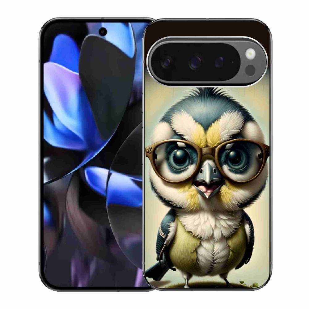 Zselés borítás mmCase a Google Pixel 9 Pro - kölyök szemüveggel