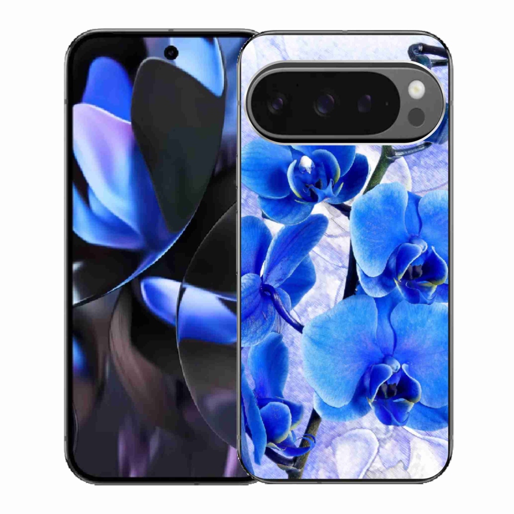 Zselés borítás mmCase a Google Pixel 9 Pro számára - kék virágok