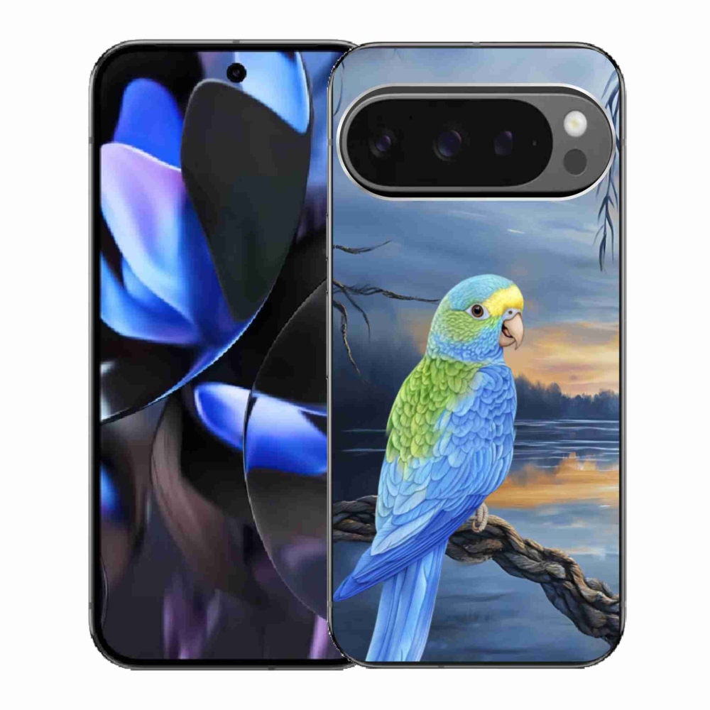 Gél védőburkolat mmCase a Google Pixel 9 Pro készülékhez - kék papagáj