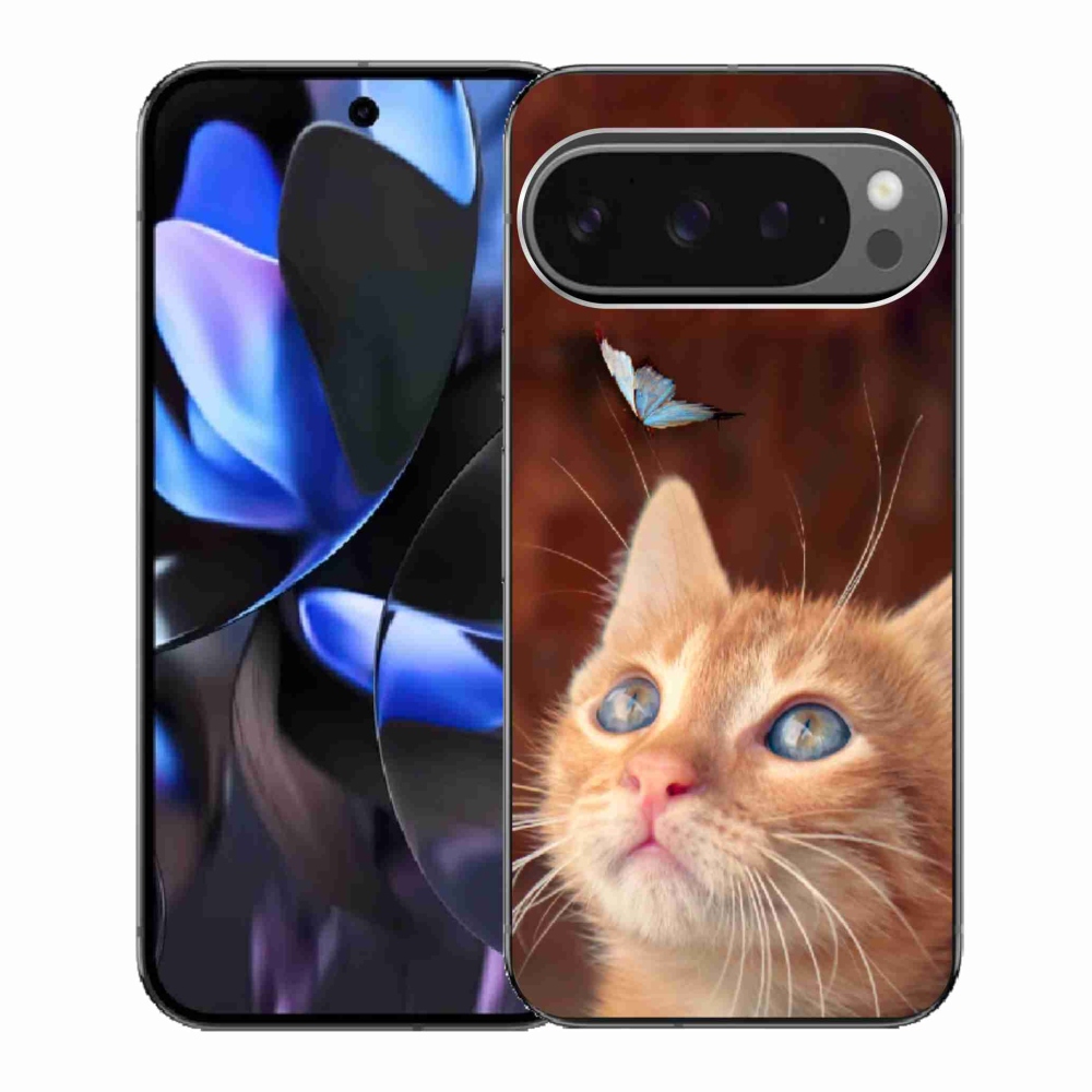 Gél borítás mmCase a Google Pixel 9 Pro számára - pillangó és cica