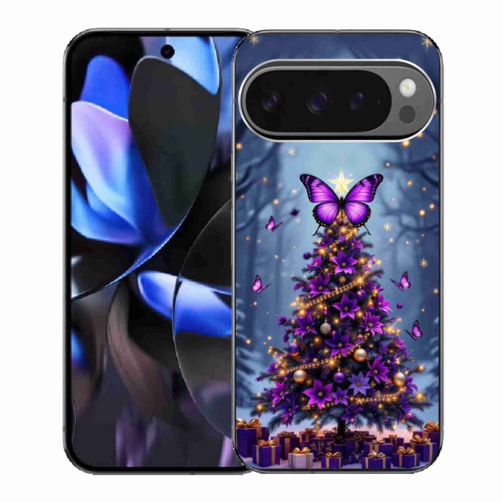 Gél borítás mmCase a Google Pixel 9 Pro számára - pillangó karácsonyfa