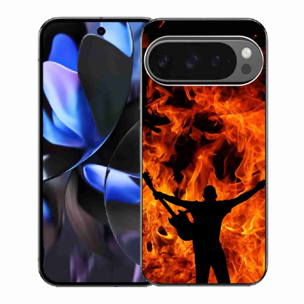 Gél borítás mmCase a Google Pixel 9 Pro számára - zenész és tűz