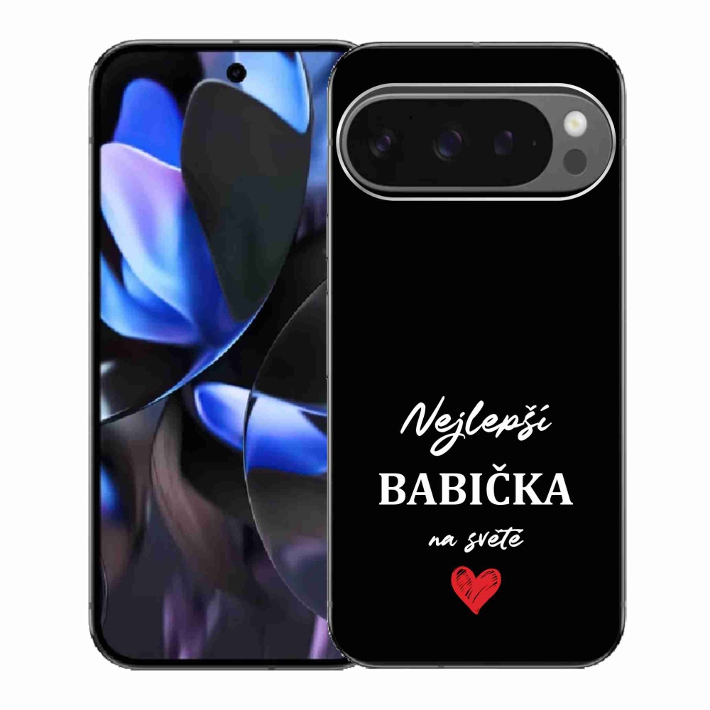Gél borítás mmCase a Google Pixel 9 Pro számára - Best Grandma 1 fekete háttérrel