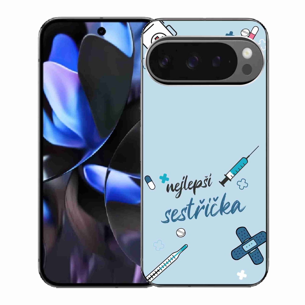 Gél borító mmCase a Google Pixel 9 Pro - legjobb kishúg kék háttérrel