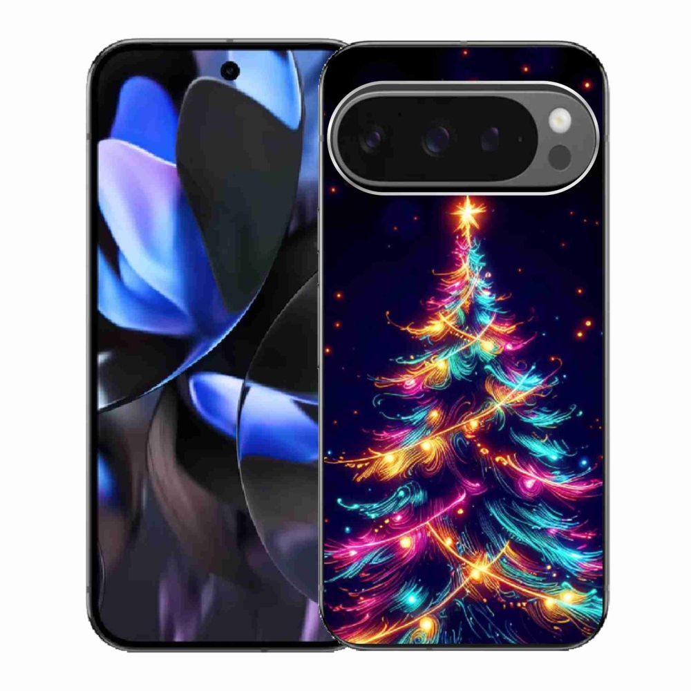Gél borítás mmCase a Google Pixel 9 Pro számára - neon karácsonyfa