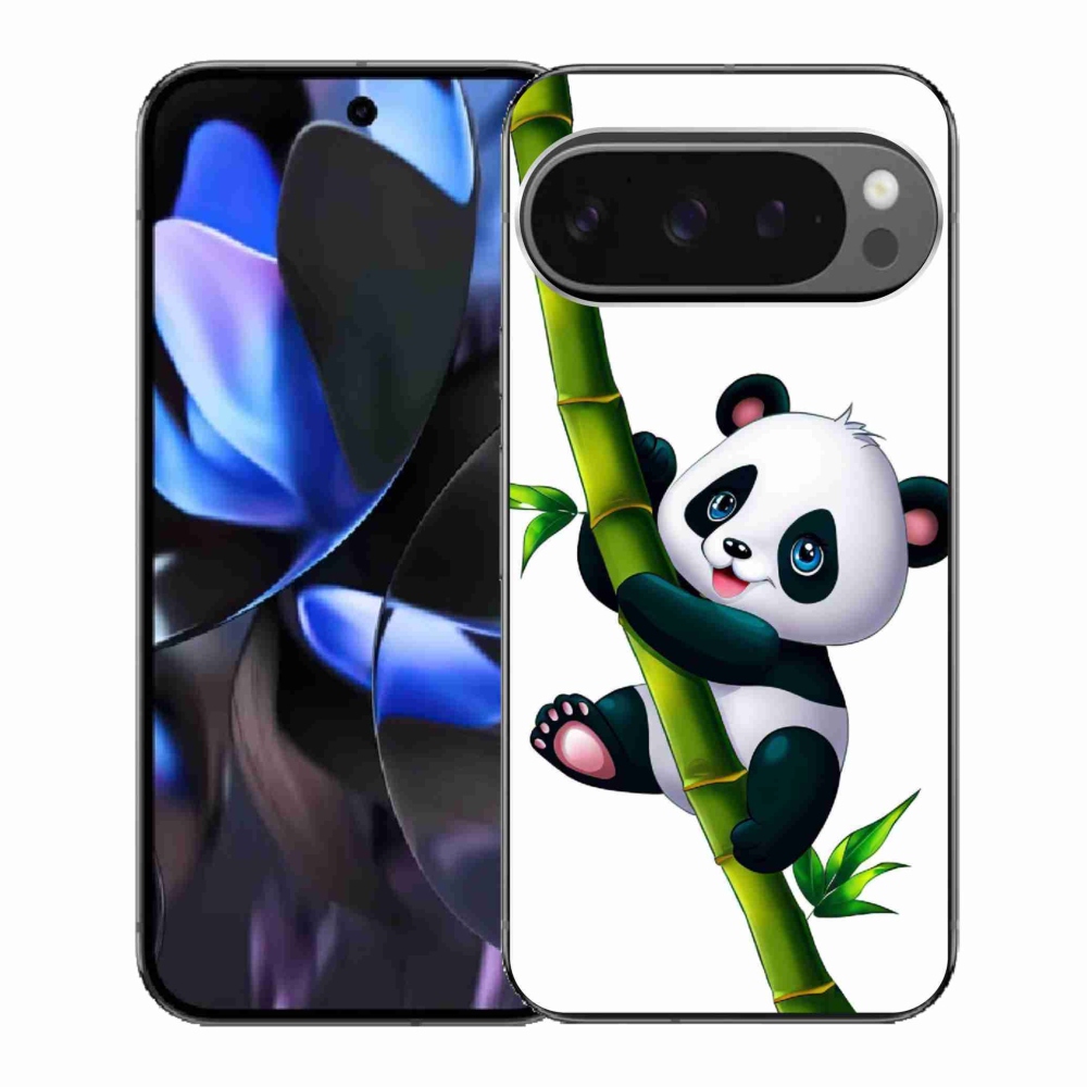 Gél borítás mmCase a Google Pixel 9 Pro számára - panda a bambuszon