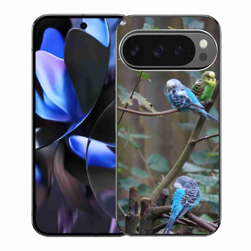Gél borítás mmCase a Google Pixel 9 Pro számára - papagájok az ágon
