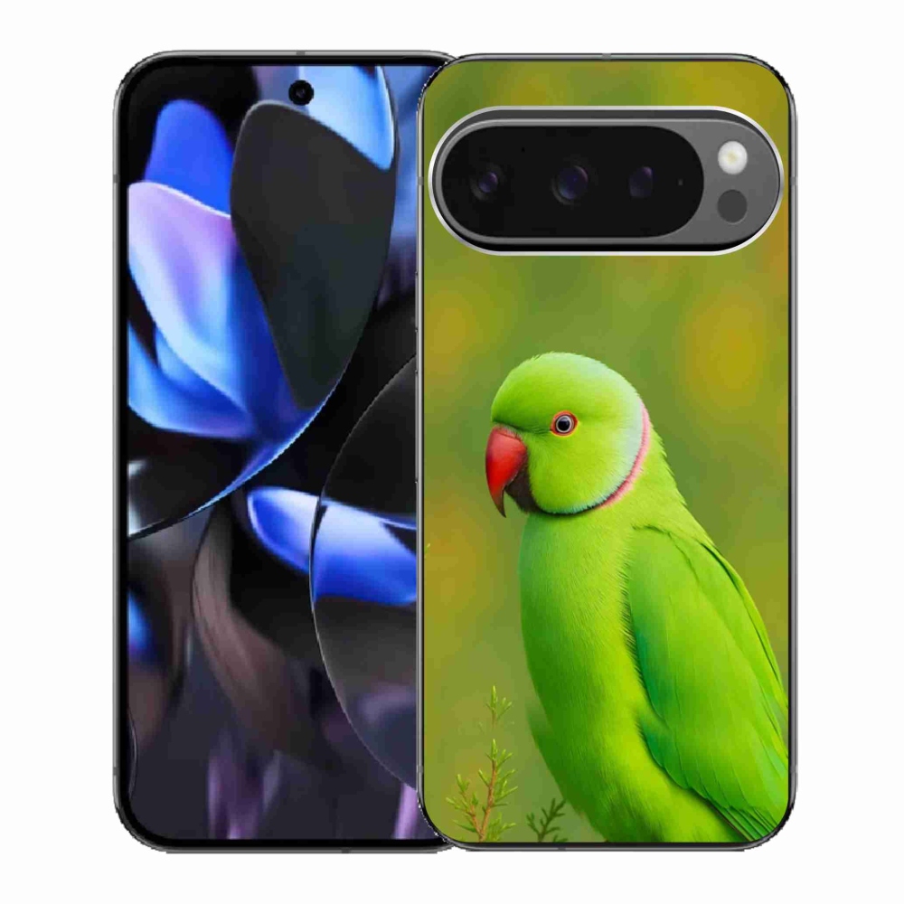 Zselés borítás mmCase a Google Pixel 9 Pro számára - papagáj Alexander 2