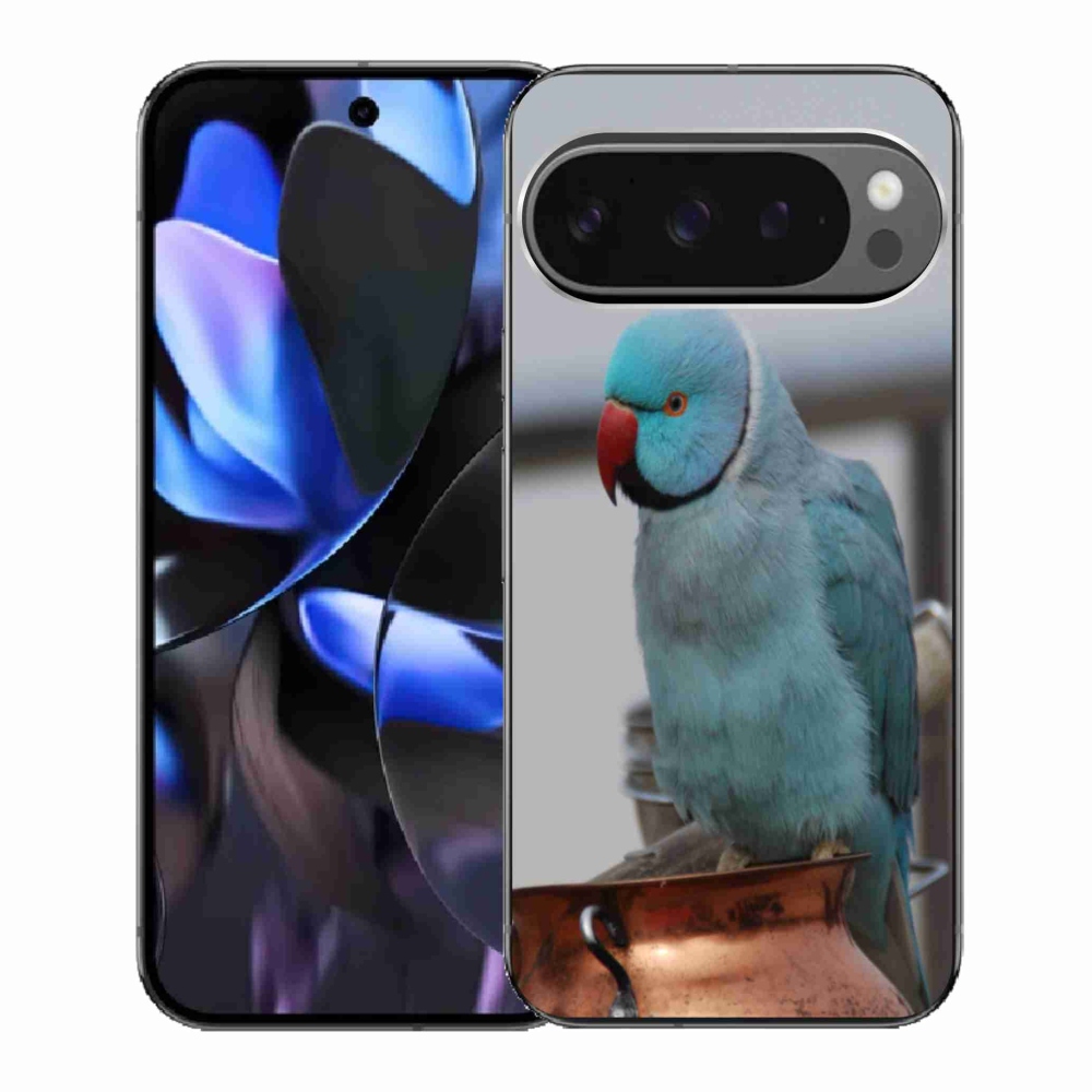 Zselés borítás mmCase a Google Pixel 9 Pro készülékhez - papagáj alexander kék