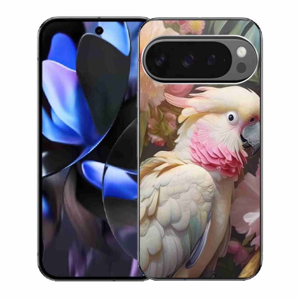 Zselés borítás mmCase a Google Pixel 9 Pro készülékhez - papagáj kakadu rózsaszín 2