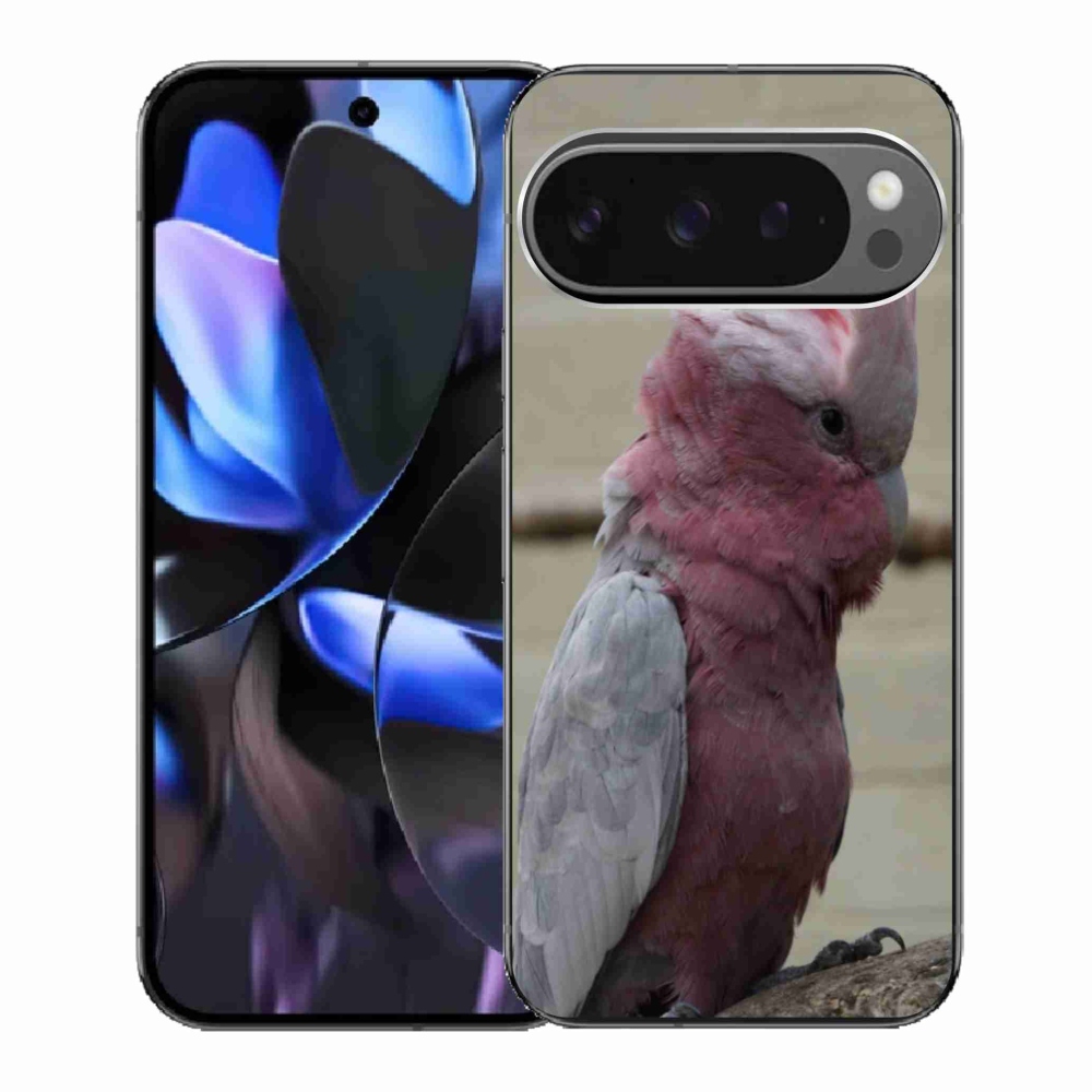Gél borítás mmCase a Google Pixel 9 Pro számára - papagáj kakadu rózsaszínű