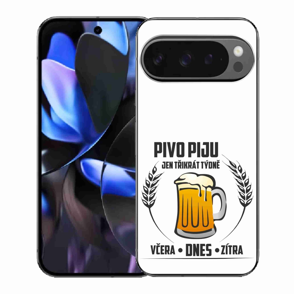 Gél borítás mmCase a Google Pixel 9 Pro számára - sör motívum fehér háttérrel