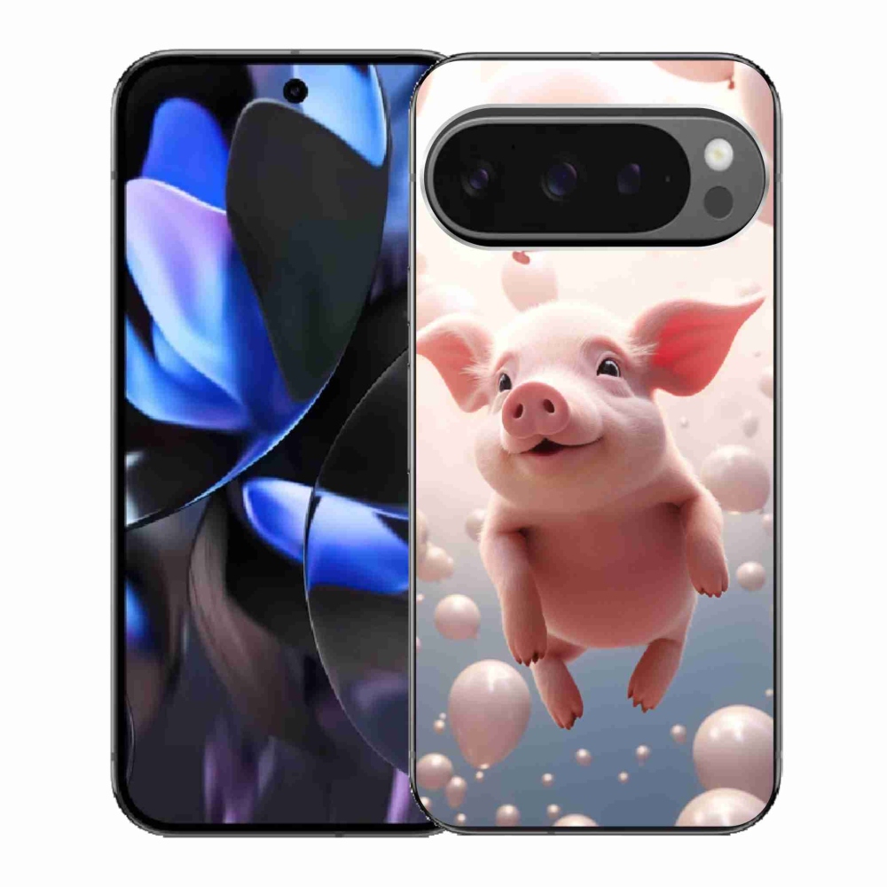 Gél borítás mmCase a Google Pixel 9 Pro számára - malacka lufikkal