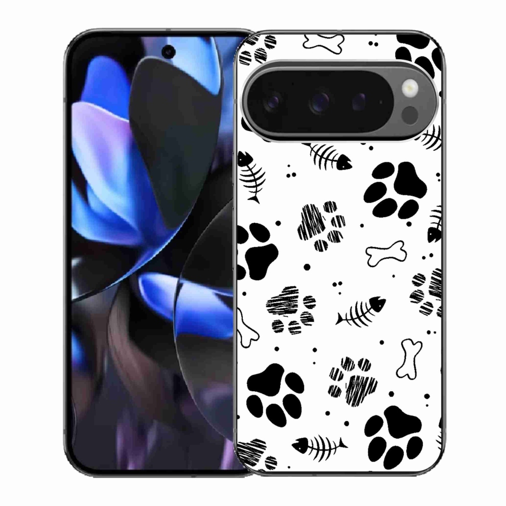 Gél borítás mmCase a Google Pixel 9 Pro számára - kutyamancsok 1