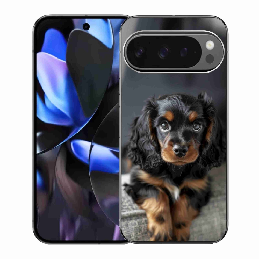 Gél borítás mmCase a Google Pixel 9 Pro számára - aranyos hosszú szőrű tacskó