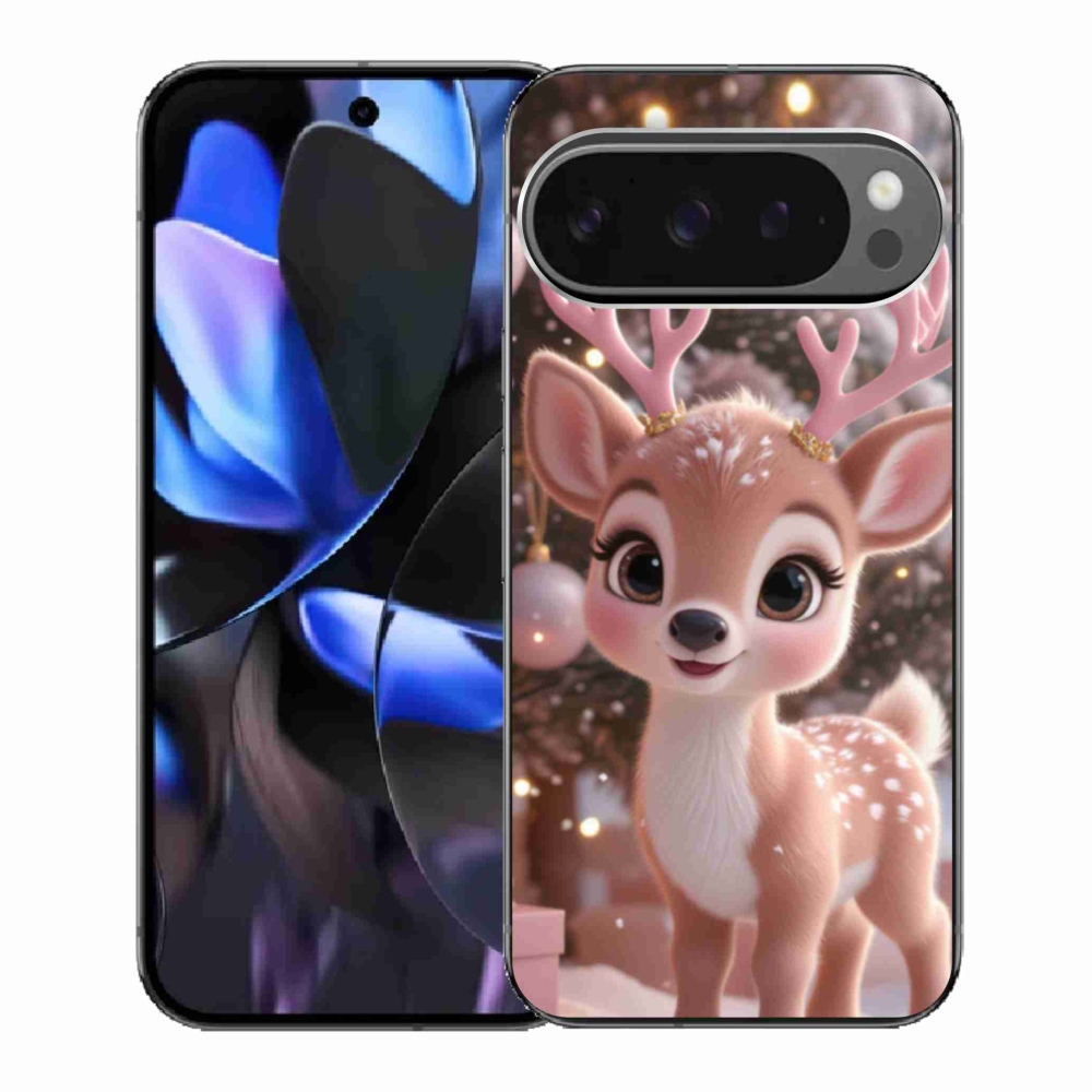 Zselés borítás mmCase a Google Pixel 9 Pro számára - aranyos rénszarvas