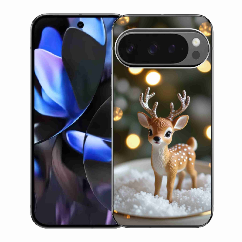 Gél borítás mmCase a Google Pixel 9 Pro számára - aranyos karácsonyi szarvasok