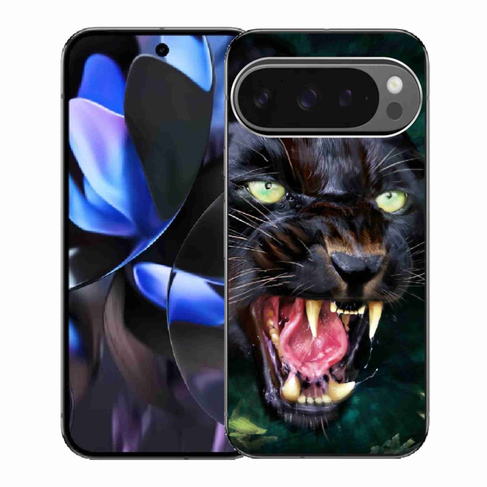 Gél borítás mmCase a Google Pixel 9 Pro számára - dühös fekete párduc