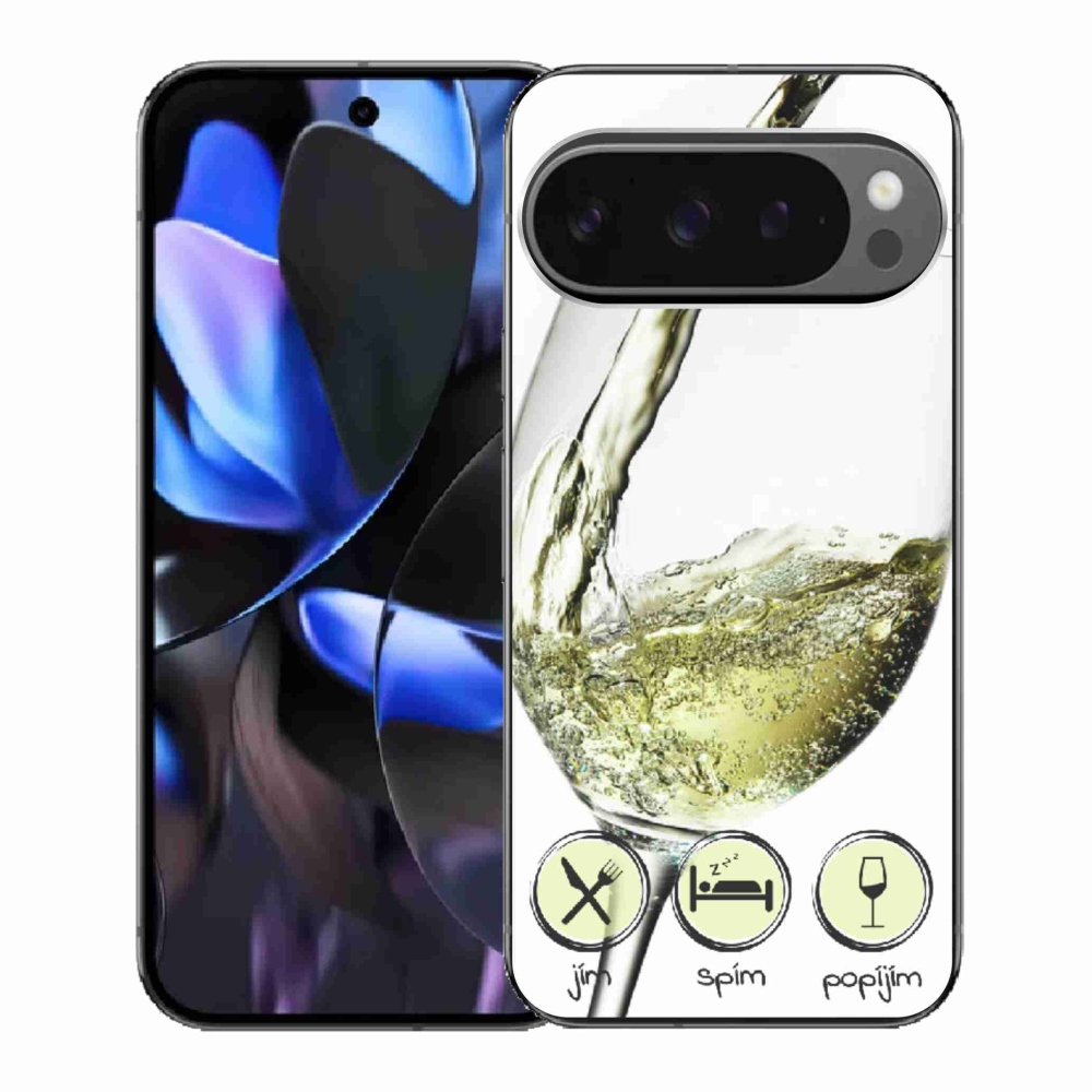 Zselés borítás mmCase a Google Pixel 9 Pro számára - borospohár fehér